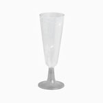 Copa Cava Plástico Reutilizable PP 150 cc Nochevieja Glitter Plata