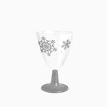 Copa Agua/Vino Plástico Reutilizable PS Navidad 220 cc Copo de Nieve Plata Glitter
