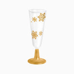 Copa Cava Plástico Reutilizable PS 150 cc Copo de Nieve Oro Glitter