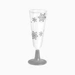 Copa Cava Plástico Reutilizable PS 150 cc Copo de Nieve Plata Glitter