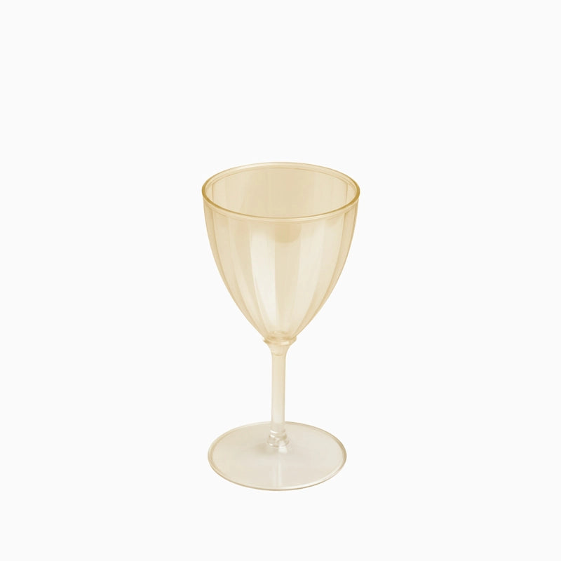 Copo de vinho plástico PS reutilizável 160 cc ouro