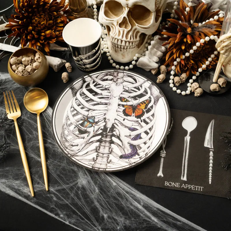 Runde einfache Pappschädel Ø 23 cm Halloween