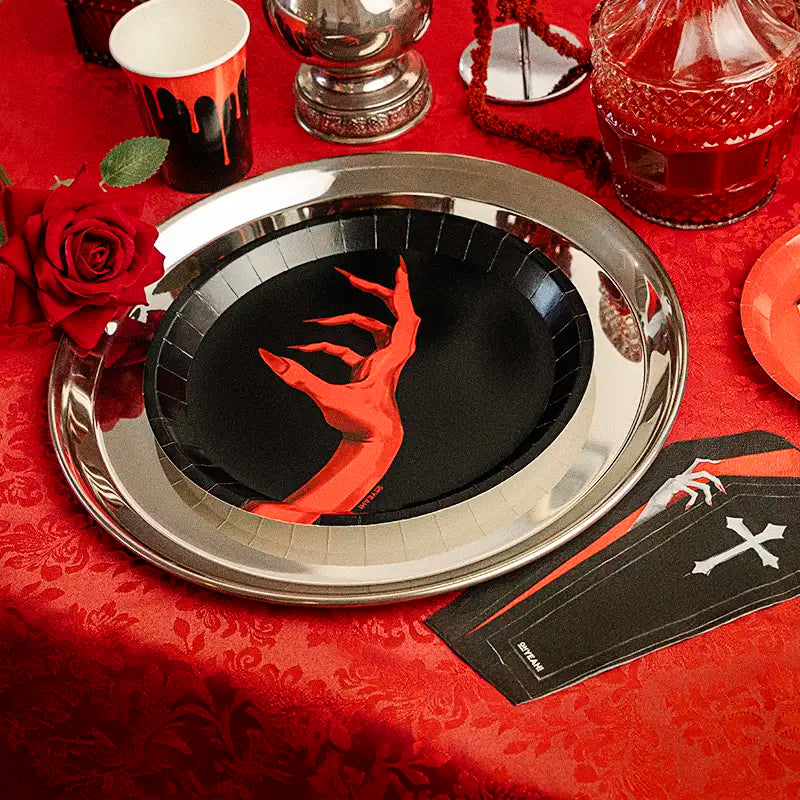 Runde einfache Platte Dracula Ø 23 cm Halloween