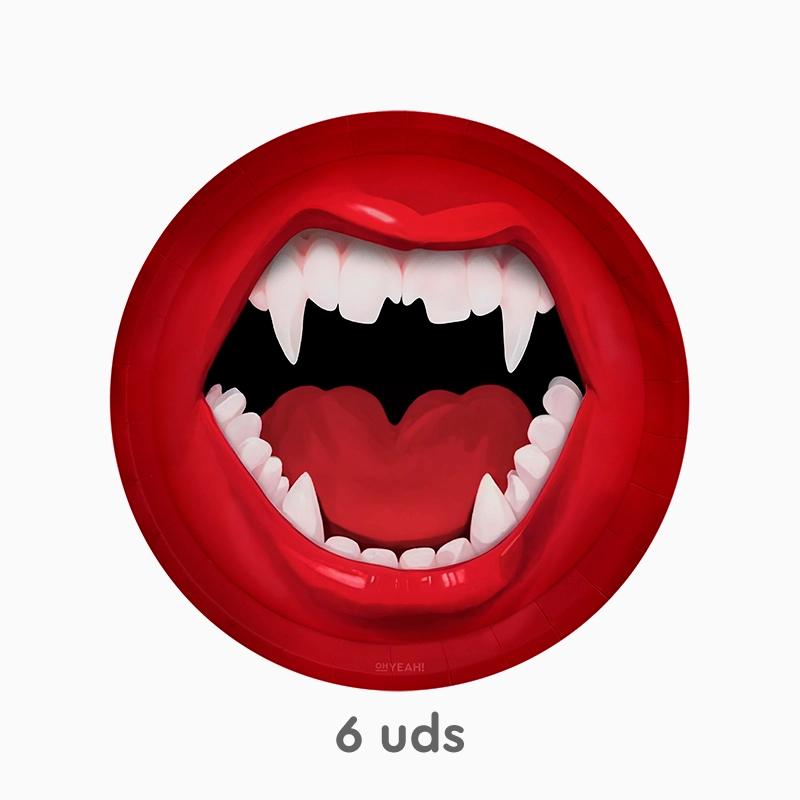 Redond Flachkarton Platte Vampir Dessert Ø17 cm Halloween