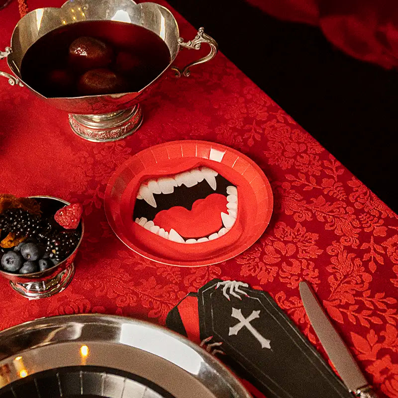 Redond Flachkarton Platte Vampir Dessert Ø17 cm Halloween