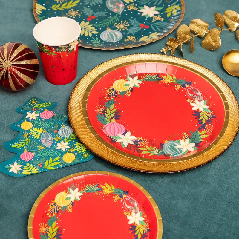 Placa de papelão plana redonda Ø23 cm Ornamentos de Natal