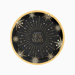Plato Cartón Llano Redondo Ø 23 cm Nochevieja 'Happy New Year'