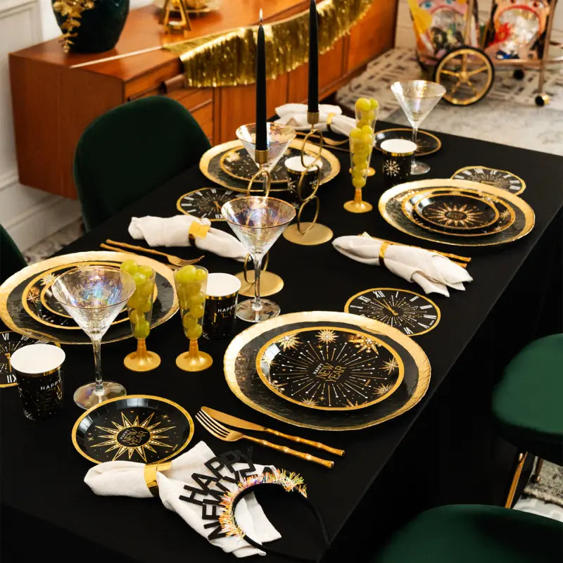 Kit Mesa Premium Nochevieja 12 Personas Happy New Year 108 piezas