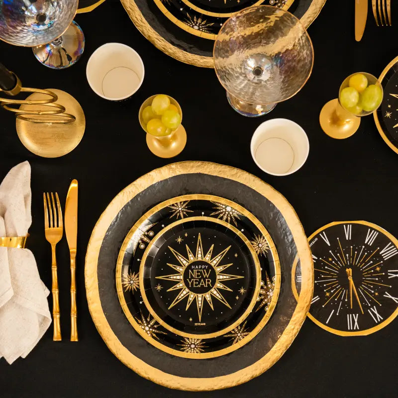 Runder Flachkarton Dessert Ø18 cm Silvester 'Happy New Yeah'