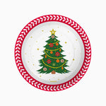 Dessert di cartone semplice rotondo Natale Ø18 cm abete