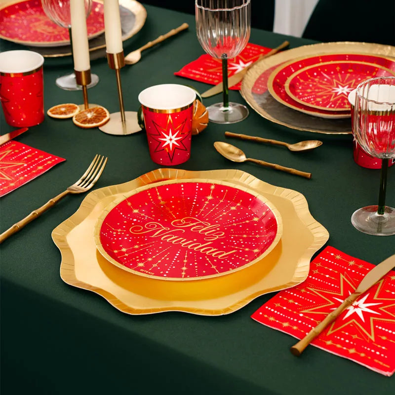 Navire en carton 270cc Joyeux Noël rouge