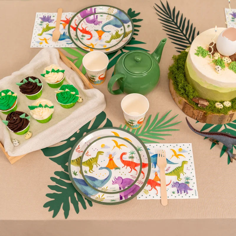 Kit Mesa Premium 12 Personas Baby Dinos 104 piezas