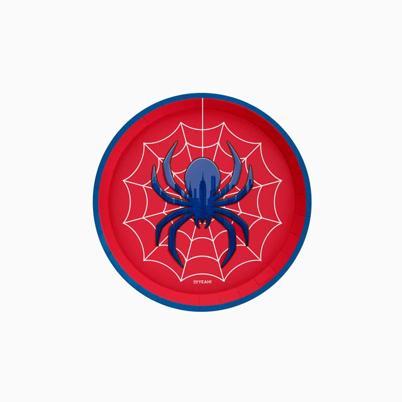 Flat Cardboard Dessert Plate Ø 17 cm Spider