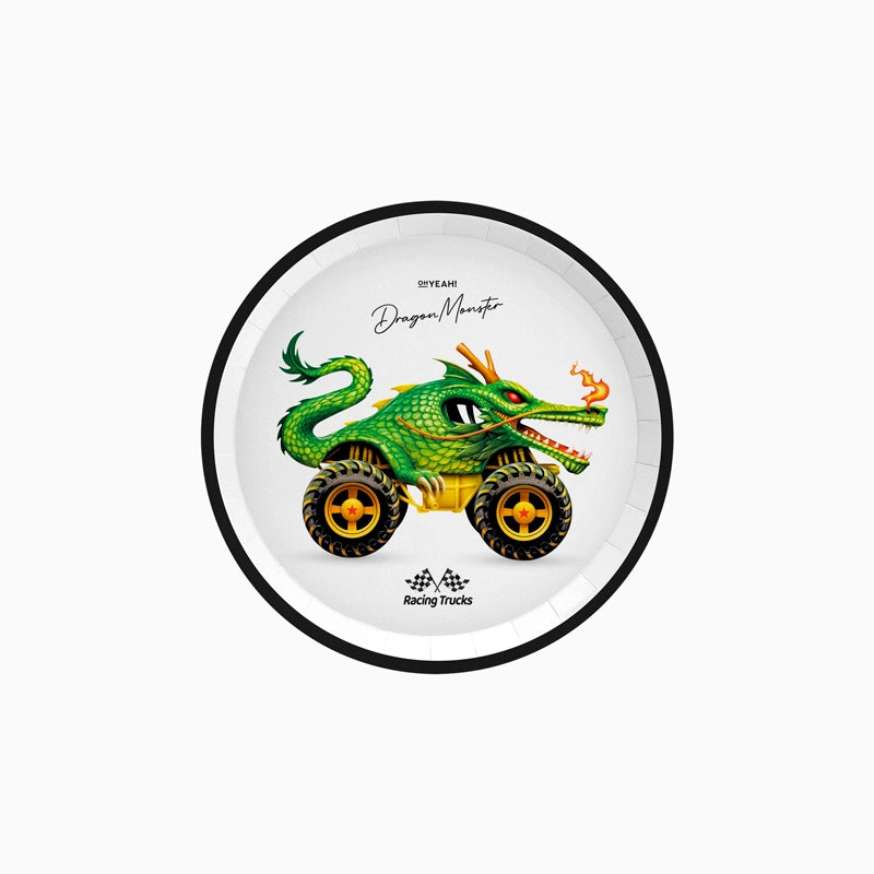 Piatto Dessert in Cartone Ø 17 cm Drago Mostro