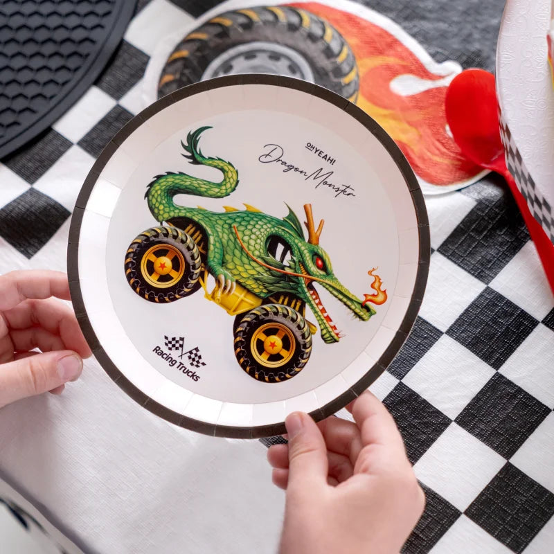 Inspiracion con Piatto Dessert in Cartone Ø 17 cm Drago Mostro
