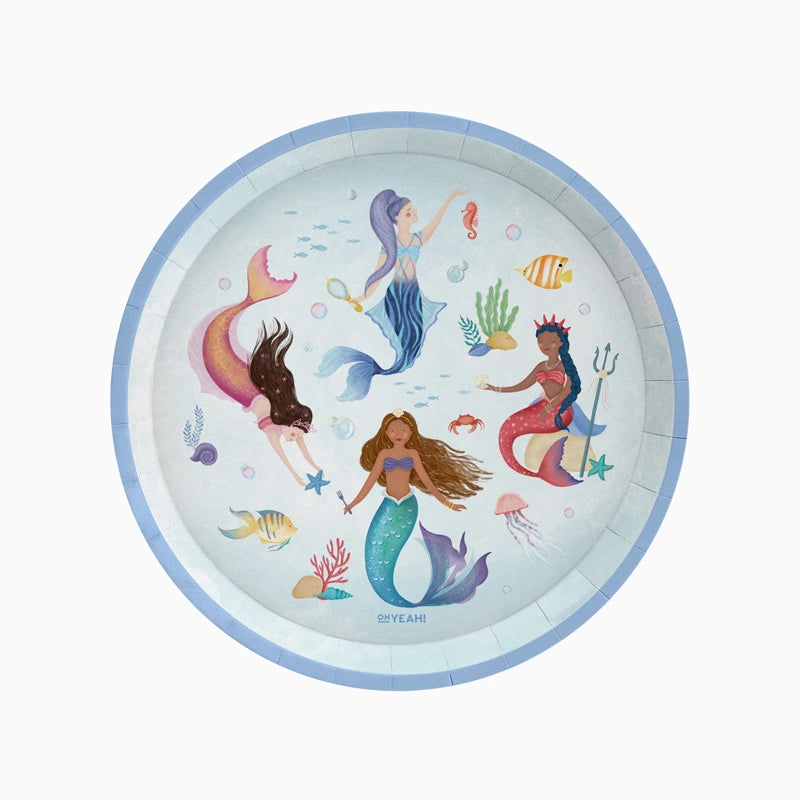 Mermaid Flat Cardboard Plate Ø 23 cm