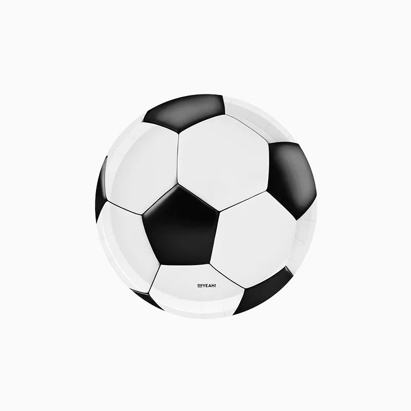Plato Cartón Llano Postre Ø 17 cm Fútbol