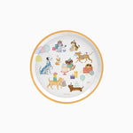 Flat Cardboard Dessert Plate Ø 17 cm Puppies