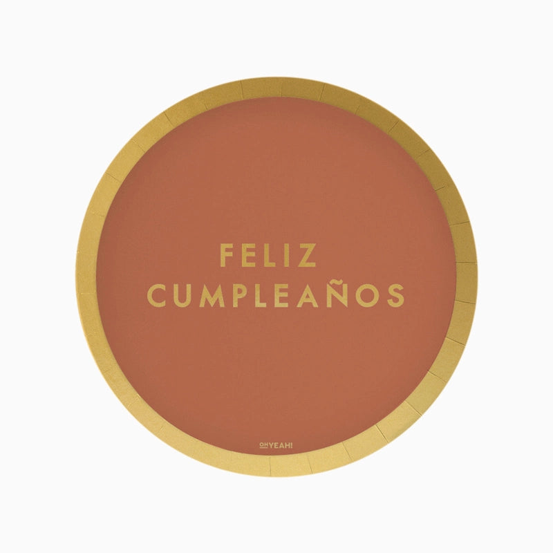 Piatto Piano in Cartoncino Ø 23 cm Colore Happy Birthday