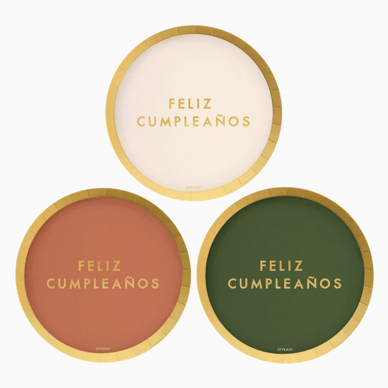 Piatto Piano in Cartoncino Ø 23 cm Colore Happy Birthday