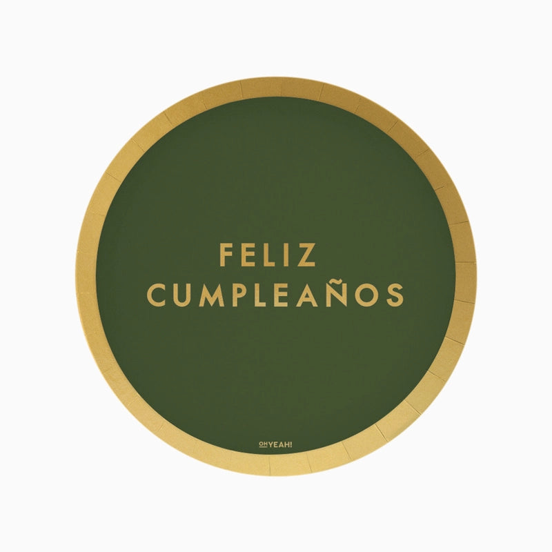 Piatto Dessert Cartoncino Ø 18 cm Colore Happy Birthday