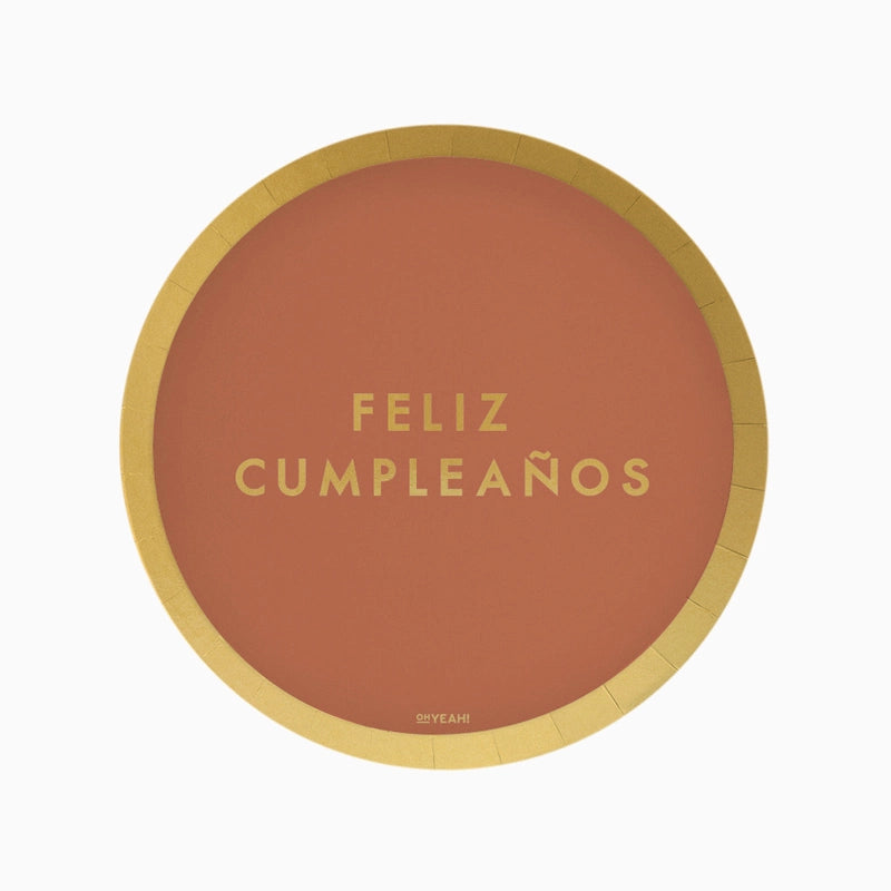 Piatto Dessert Cartoncino Ø 18 cm Colore Happy Birthday