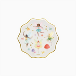 Prato de sobremesa plano em cartão Ø 18 cm Fadas