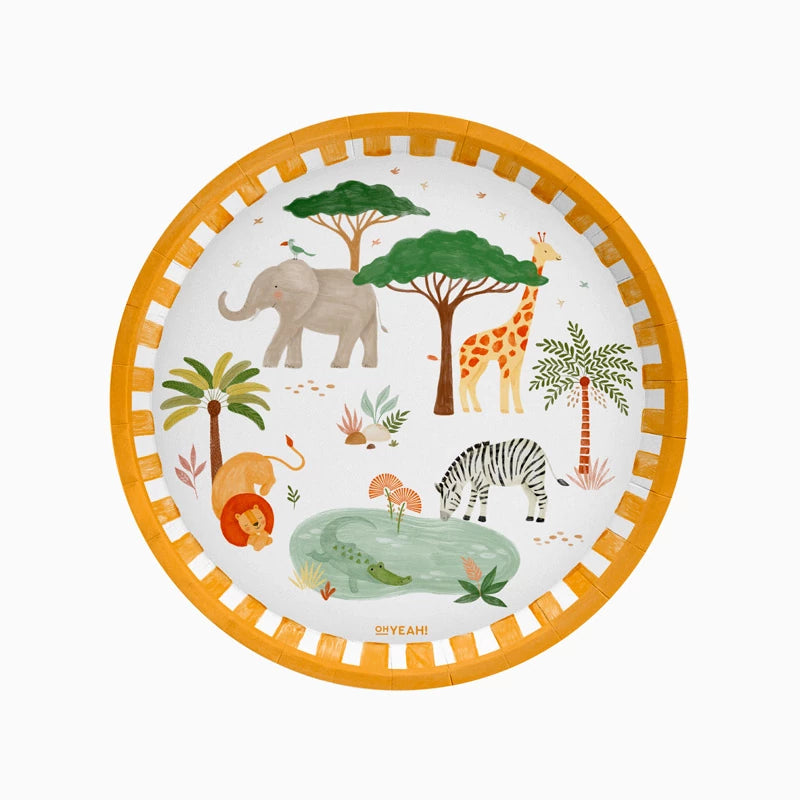 Plato Cartón Llano Ø 23 cm Safari