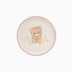 Flat Cardboard Dessert Plate Ø 17 cm Baby Pink Bear