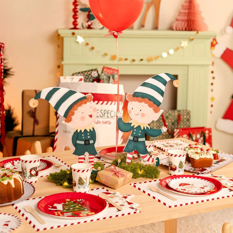 Inspiracion con Prato de Cartão Plano de Natal Ø 23 cm O Papai Noel está chegando!