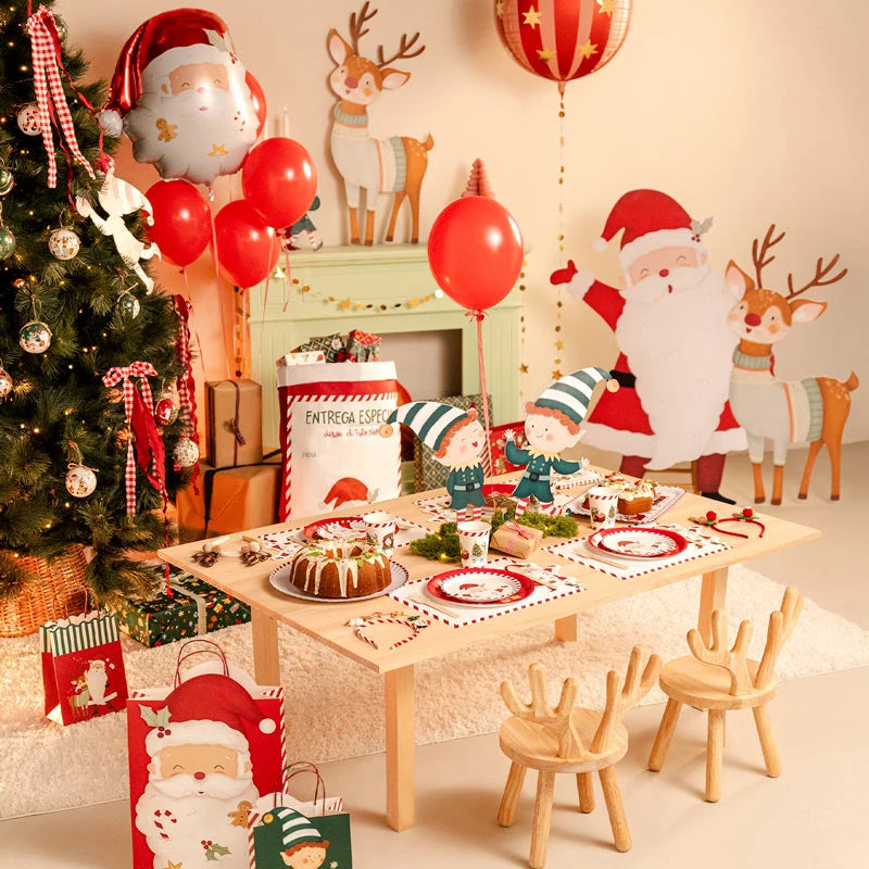Kit Mesa Basic Navidad 6 Personas ¡Llega Papá Noel! 38 piezas