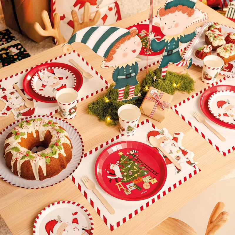 Kit Mesa Basic Navidad 6 Personas ¡Llega Papá Noel! 38 piezas