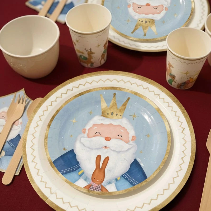 Piatto Dessert Natale in Cartone Ø 17 cm Piano Re Magi