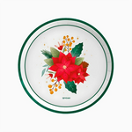 Prato plano de Natal em cartão Ø 23 cm Poinsétia