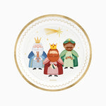 Plato Cartón Llano Navidad Ø 23 cm Petit Reyes Magos