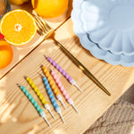 Velas Torneadas Cumpleaños Color Pastel / Pack 12 uds