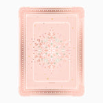 Bandeja metálica retangular natal 25x34 cm Floco de neve congelado de ouro rosa