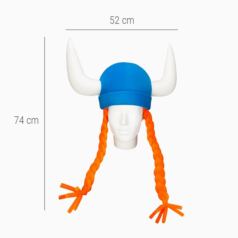 Chapéu de borracha de espuma gigante viking com tranças