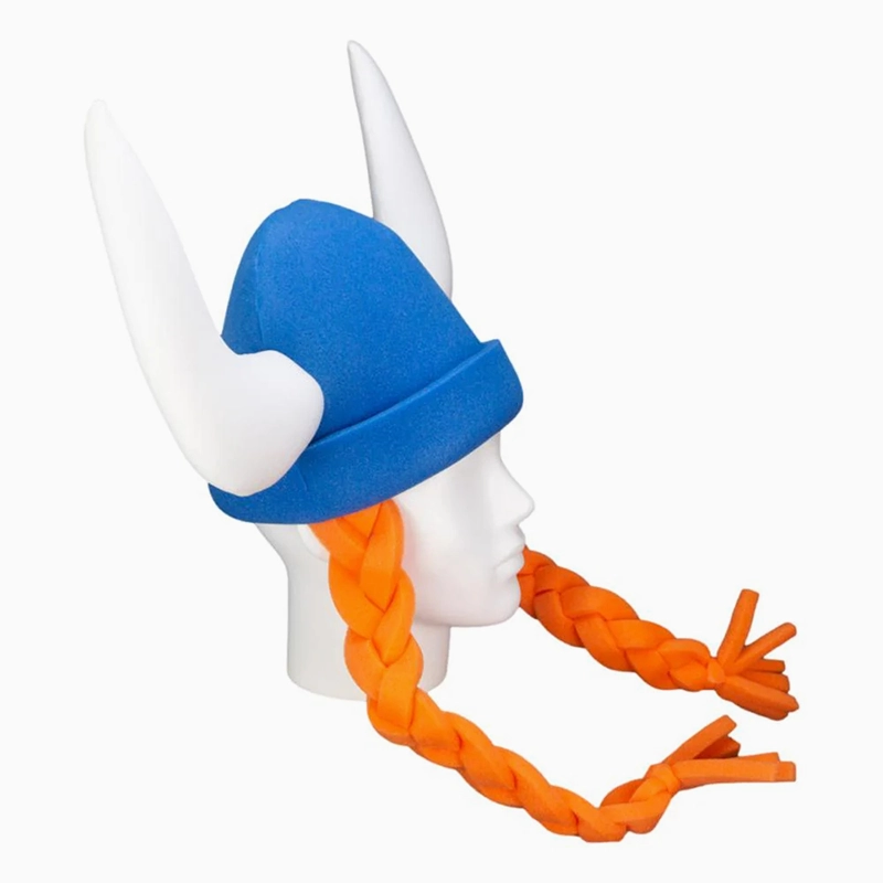 Chapéu de borracha de espuma gigante viking com tranças