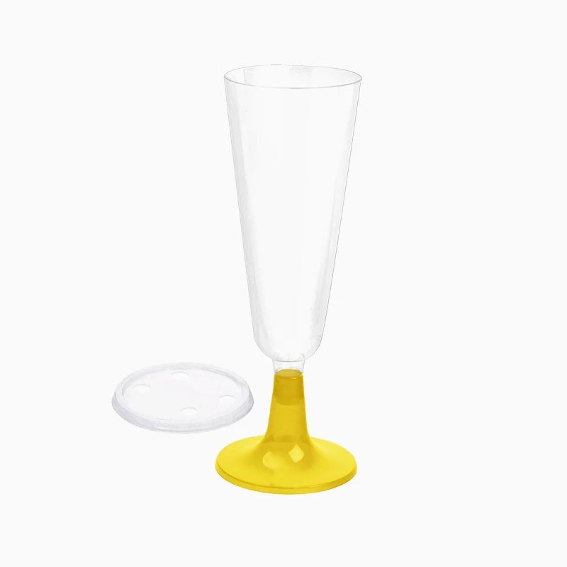 Reusable plastic cava cup pp 150 cc with gold lid (4 units)