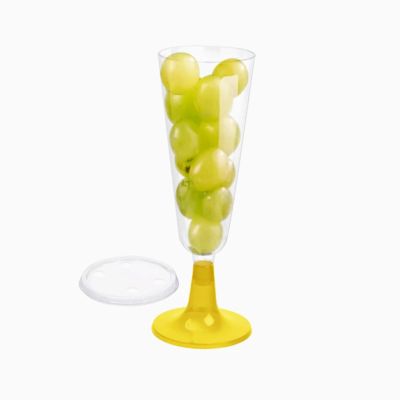 Reusable plastic cava cup pp 150 cc with gold lid (4 units)