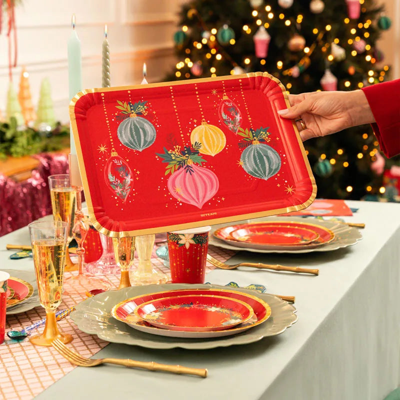 Bandeja Rectangular Cartón Navidad 25 x 34 cm Ornaments