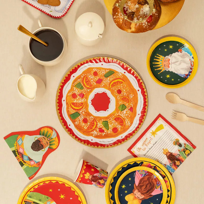 Bandeja Redonda Cartón Reyes Magos Ø 30 cm Roscón