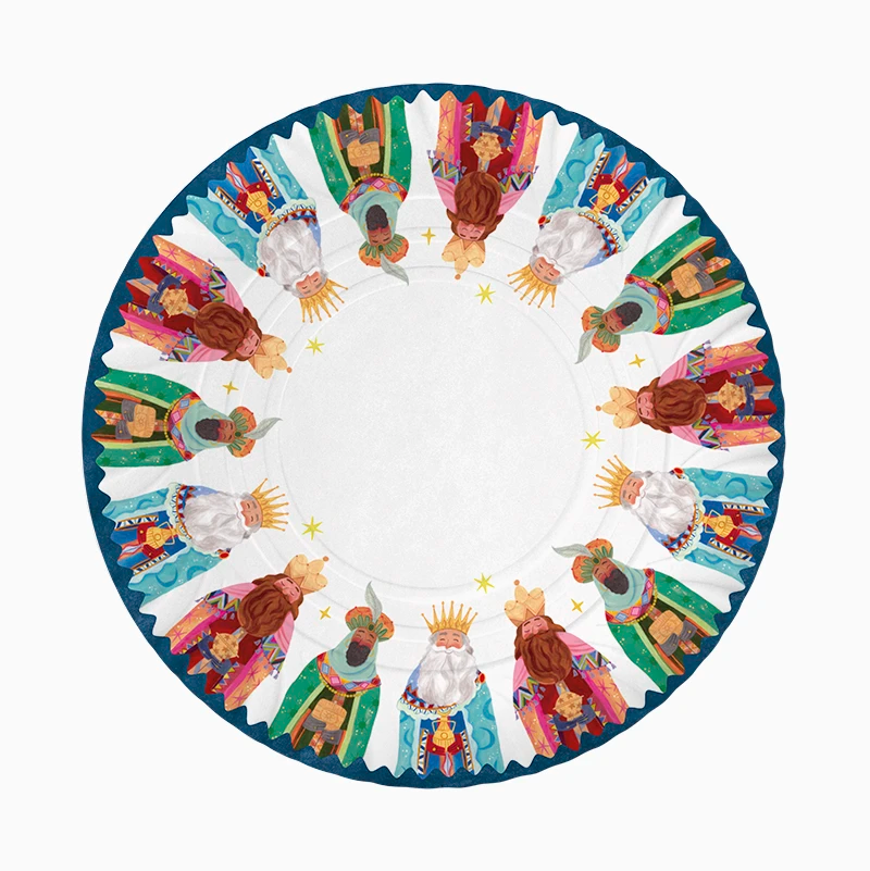 Bandeja Redonda Cartón Reyes Magos Ø 30 cm