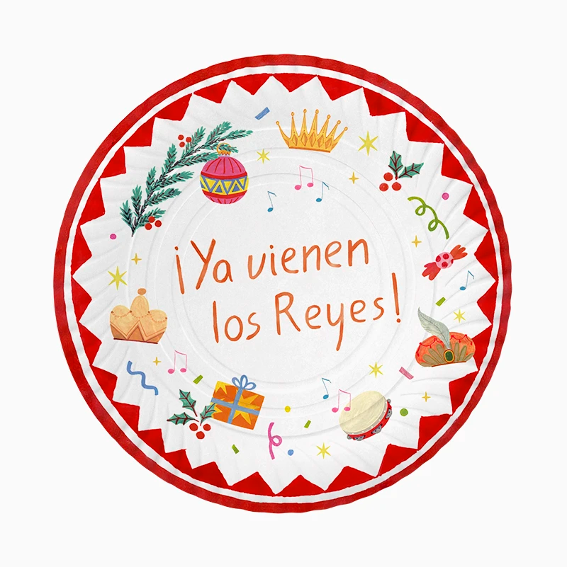 Bandeja Redonda Cartón Reyes Magos Ø 30 cm ¡Ya Vienen los Reyes!