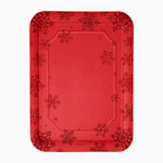 Bandeja Rectangular Cartón Navidad 25 x 34 cm Copo de Nieve Rojo Glitter