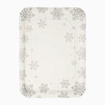 Bandeja Rectangular Cartón Navidad 25 x 34 cm Copo de Nieve Plata Glitter