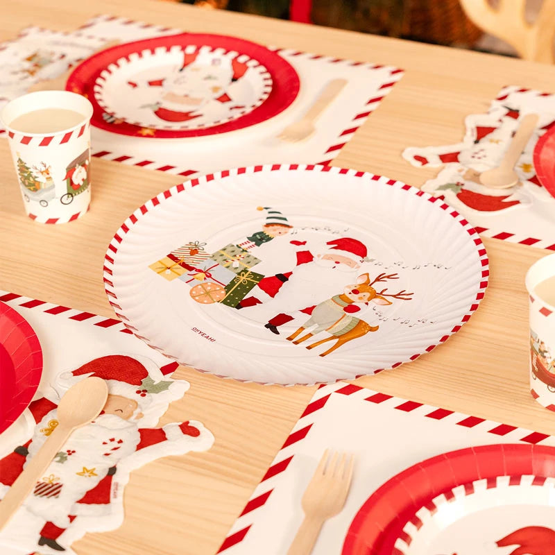 Inspiracion con Bandeja Redonda Cartón Navidad Ø 30 cm ¡Llega Papá Noel!