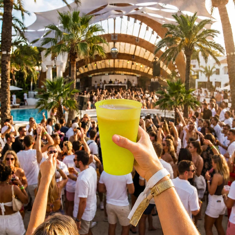 Vaso Cocktail Plástico PP Reutilizable 480 cc Amarillo