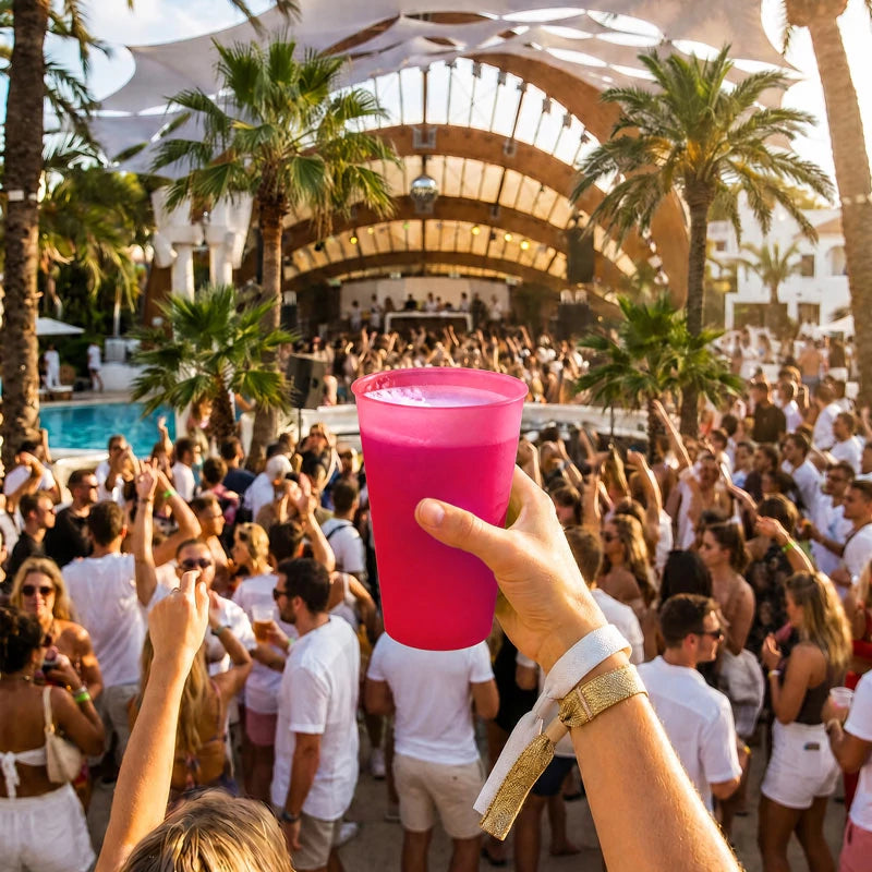 Vaso Cocktail Plástico PP Reutilizable 480 cc Rosa